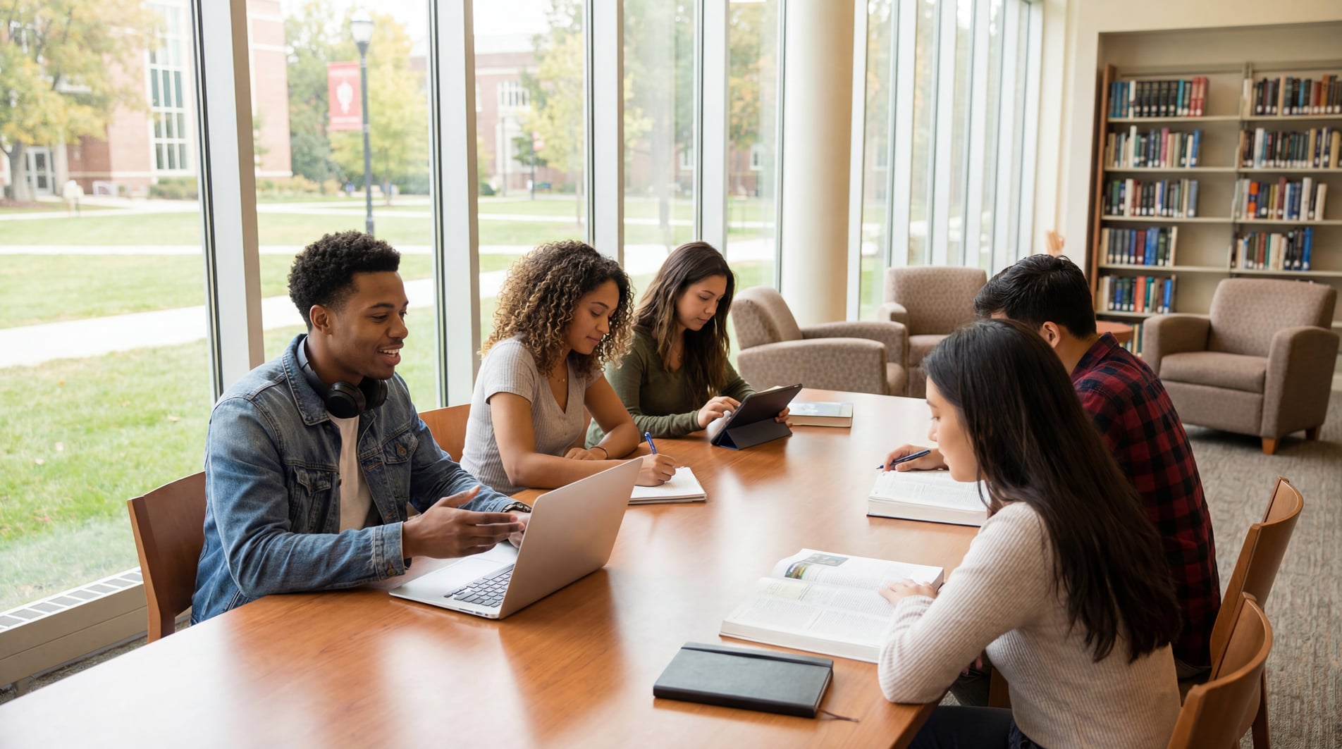 Student using voice dictation for studying