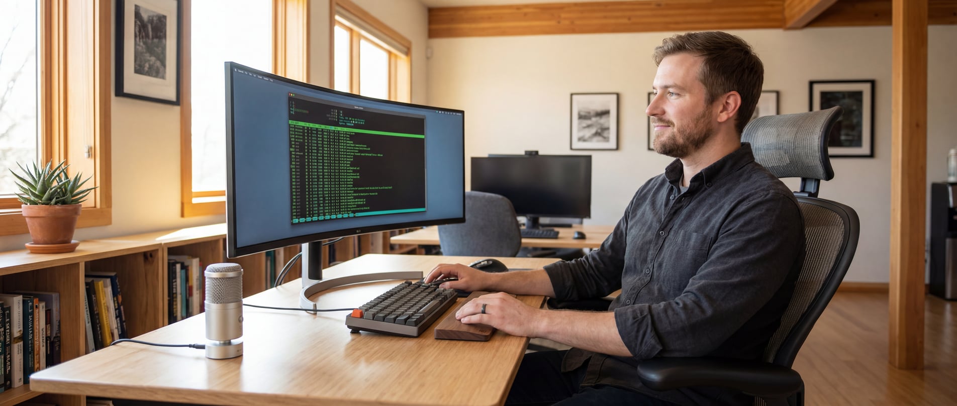 Professional using voice dictation with WhisperTyping